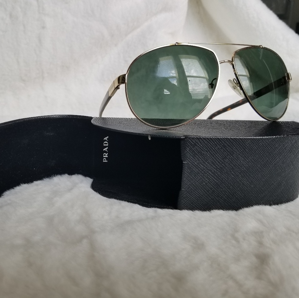 Prada Gold Aviator Sunglasses